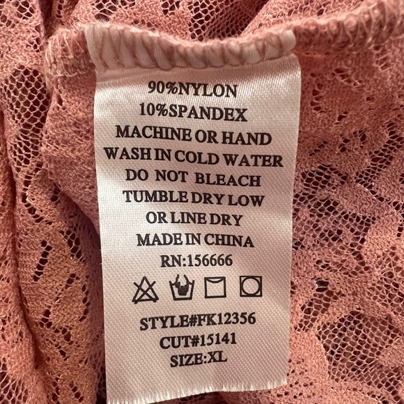 Wild Love | Dusty Rose Lace Babydoll Top‎ XL Cottagecore Romantic Y2K - Picture 4 of 7